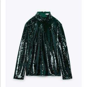 NWT Zara sequin turtleneck top size XS (fits like S)